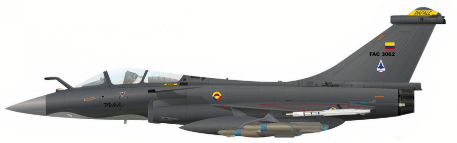 Rafale con marcas Colombianas. Arte Angelfast