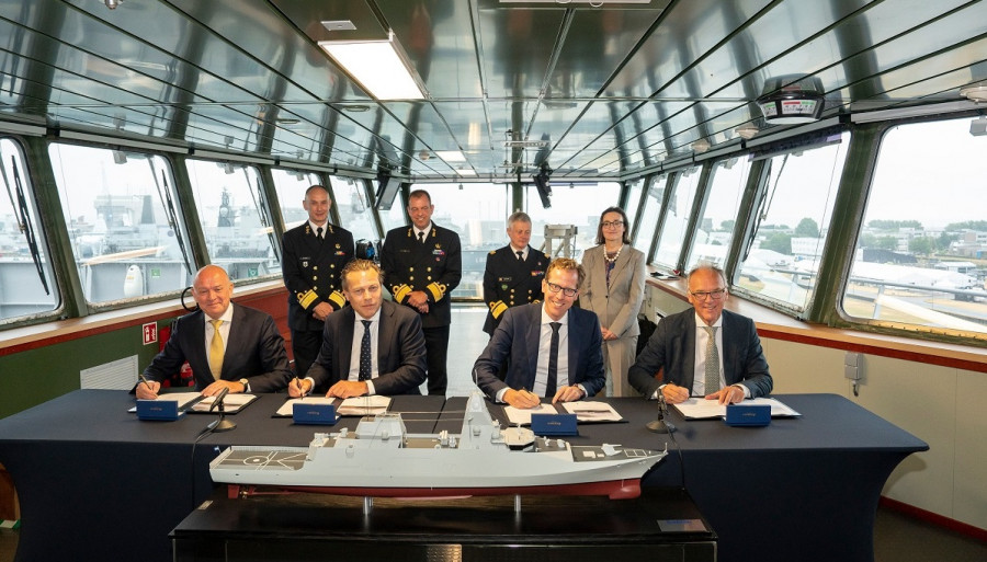 Firma del contrato para las cuatro fragatas ASW de Bélgica y Países Bajos. Foto. Damen