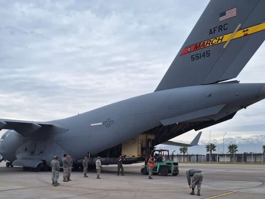 C 17 Globemaster III en la base aérea Pudahuel Foto Ejército de Chile
