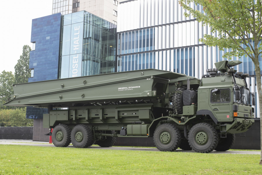 Sistema lanzapuentes Anaconda de GDELS, sobre un camión de Rheinmetall MAN Military Vehicles. Foto. GDELS