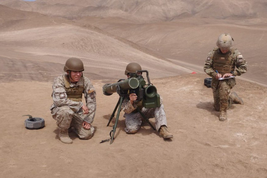 Capacitación de apuntador de misil Spike Foto Ejército de Chile