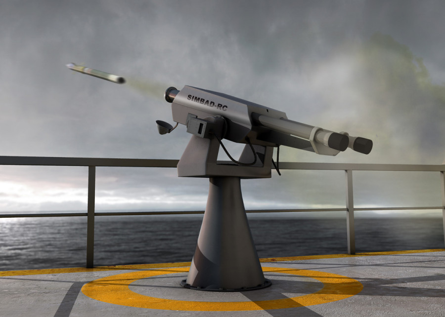 Recración de un sistema Simbad RC disparando un misil. Imagen. MBDA