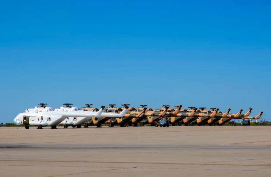 Helicópteros Mi 17 suministrados por Estados Unidos a Ucrania. Foto. Departamento de Defensa de EEUU