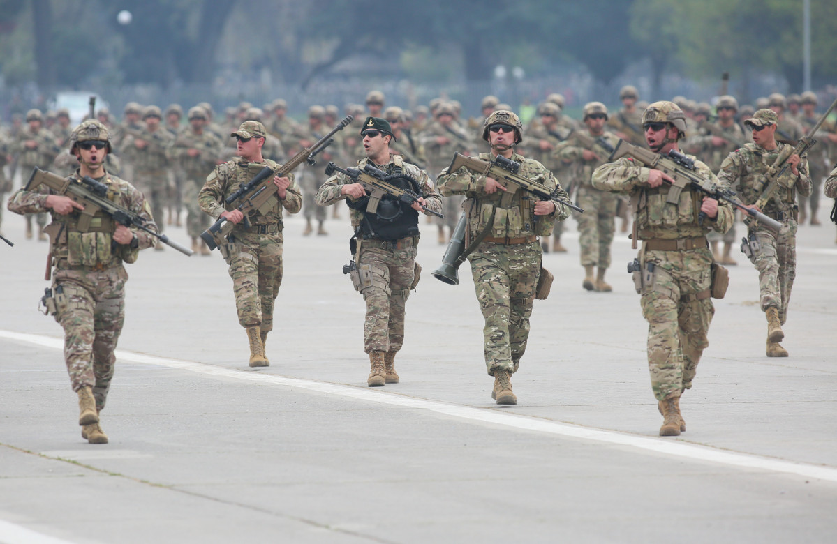 Infantes de Marina en la Parada Militar 2023 Foto Ministerio de Defensa Nacional de Chile