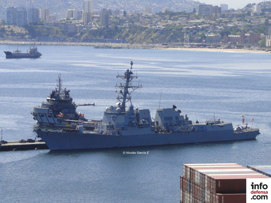 Destructor USS Momsen a su arribo al molo de abrigo de Valparaiso Foto Nicolas Garcia E