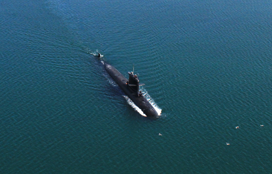 Submarino SS 23 O´Higgins navegando en su último despliegue Firma Armada de Chile