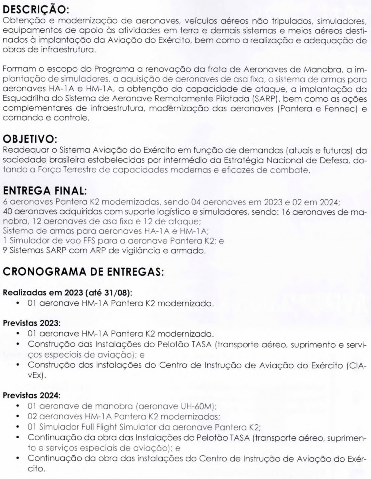 Sum rio de Projetos Estrat gicos do MD 1700265775 76