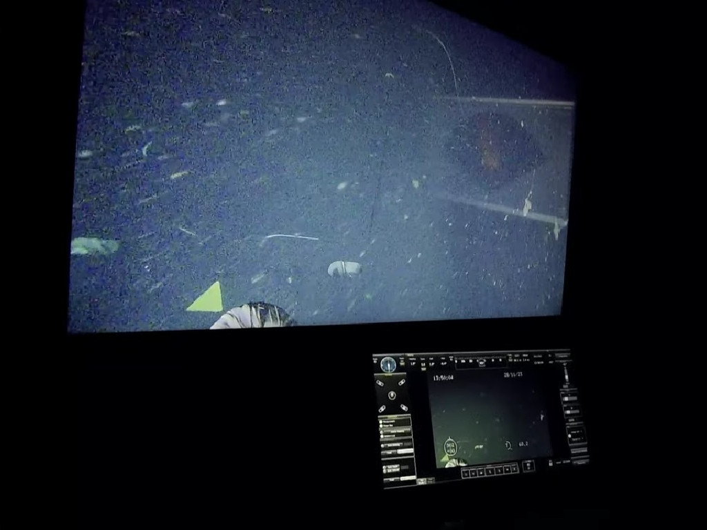 Submarine SS 20 Thomson captured by camera of Chile's ROV Signature Armada