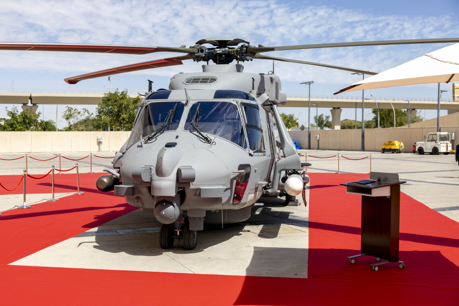 Helicóptero NH90 catarí en Dimdex 2024. Foto. Leonardo