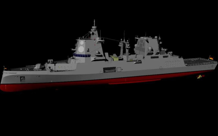 Aspecto estimado para la futura fragata F127. Imagen. TKMS