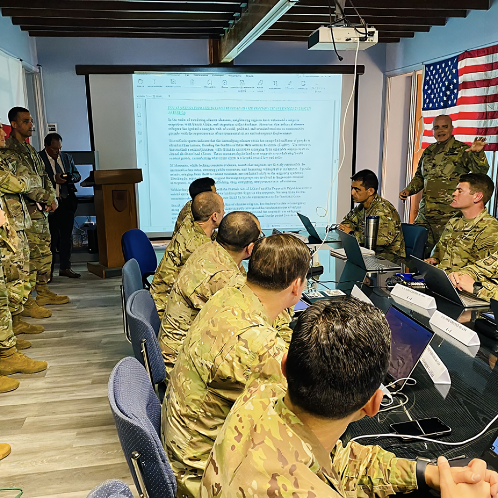 La comitiva del US Army War College observan el desarrollo del ejercicio conjunto estratégico JLASS Firma Cedoc del Ejército de Chile