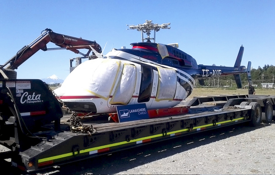 Transporte de helicóptero gestionado por la oficina de Chile Firma Lamiagnere