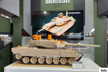 Maqueta de Leopard 2A4 presentado por Aselsan en Fidae 2024 con algunas de las mejoras que recibirá este tanque del Ejército de Chile Firma Nicolás García E