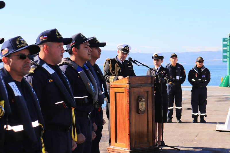 Discurso del capitán de navío Alejandro Arrieta en la despedida del remolcador de altura BAE Imbabura Firma Armada de Chile