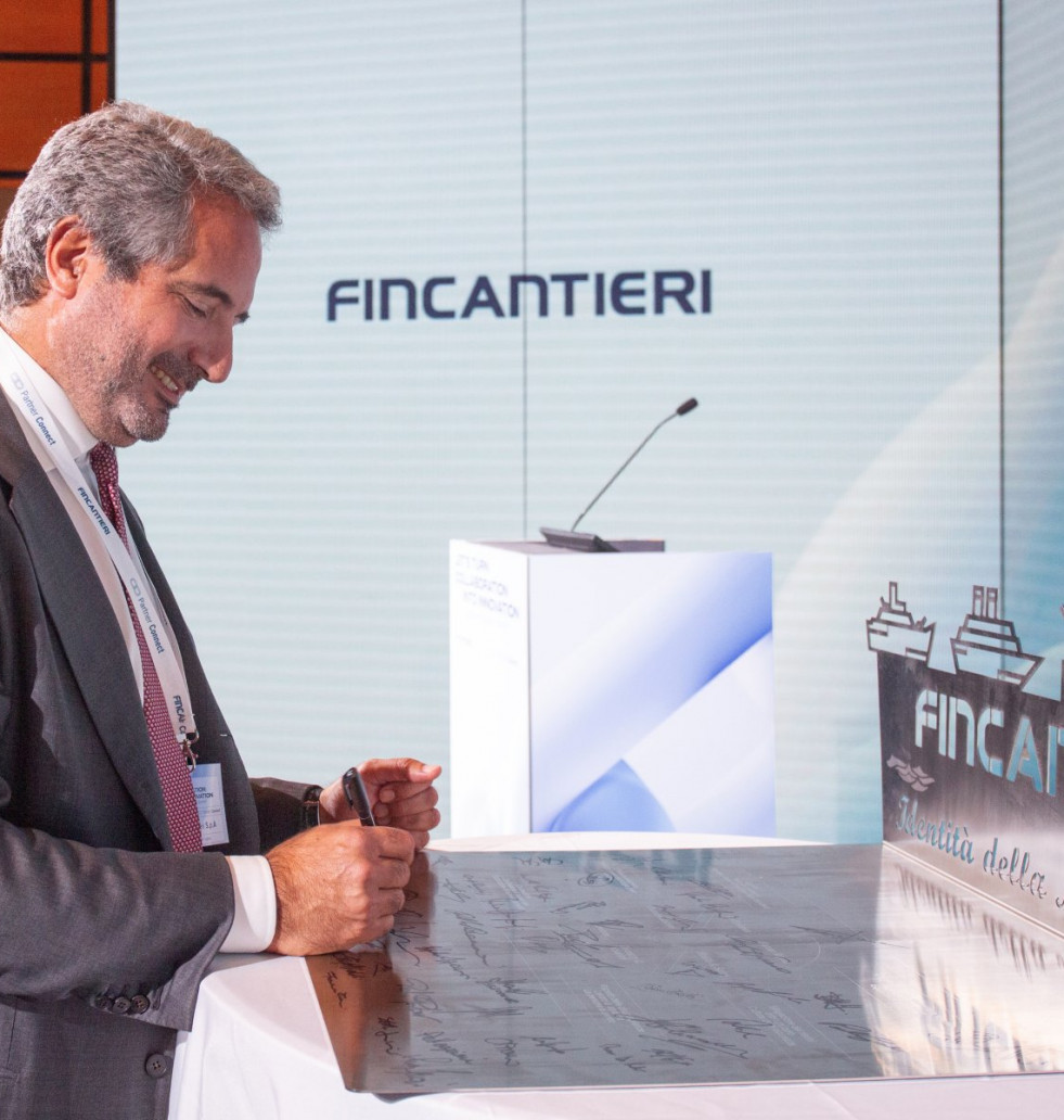 El CEO de Fincantieri, Pierroberto Folgiero, durante una comparecencia. Foto. Fincantieri