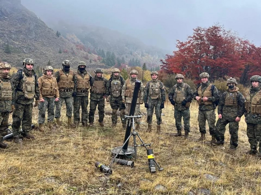 Morteristas en la etapa de tiro de guerra Firma Escuela de Infantería del Ejército de Chile