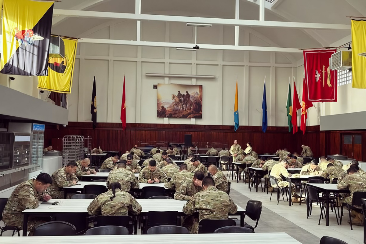 Postulantes en una de las pruebas del proceso de selecciu00f3n de la Dotaciu00f3n Antu00e1rtica 2024 2025 Firma V Divisiu00f3n del Eju00e9rcito de Chile