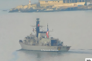 Zarpe de la fragata FF 06 Almirante Condell de la Escuadra Nacional de la Armada de Chile a Rimpac 2024 Firma Fernando Espinoza
