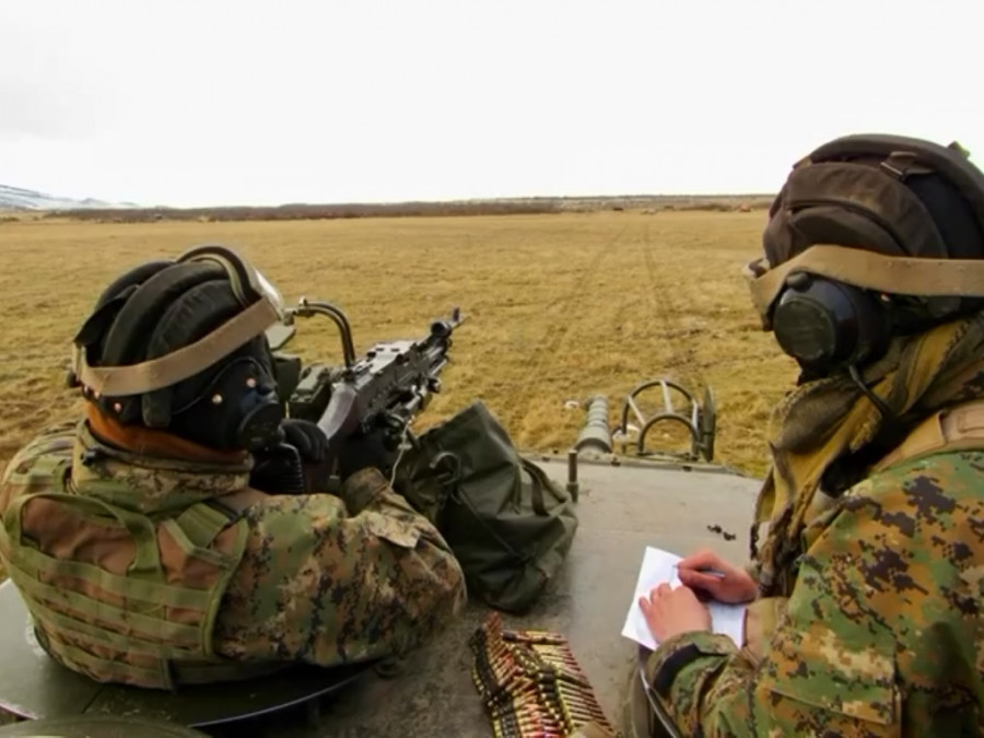 Soldado conscripto  en su fase de Ocupación Militar Especializada en el Destacamento Acorazado N°5 Lanceros Firma V División del Ejército de Chile