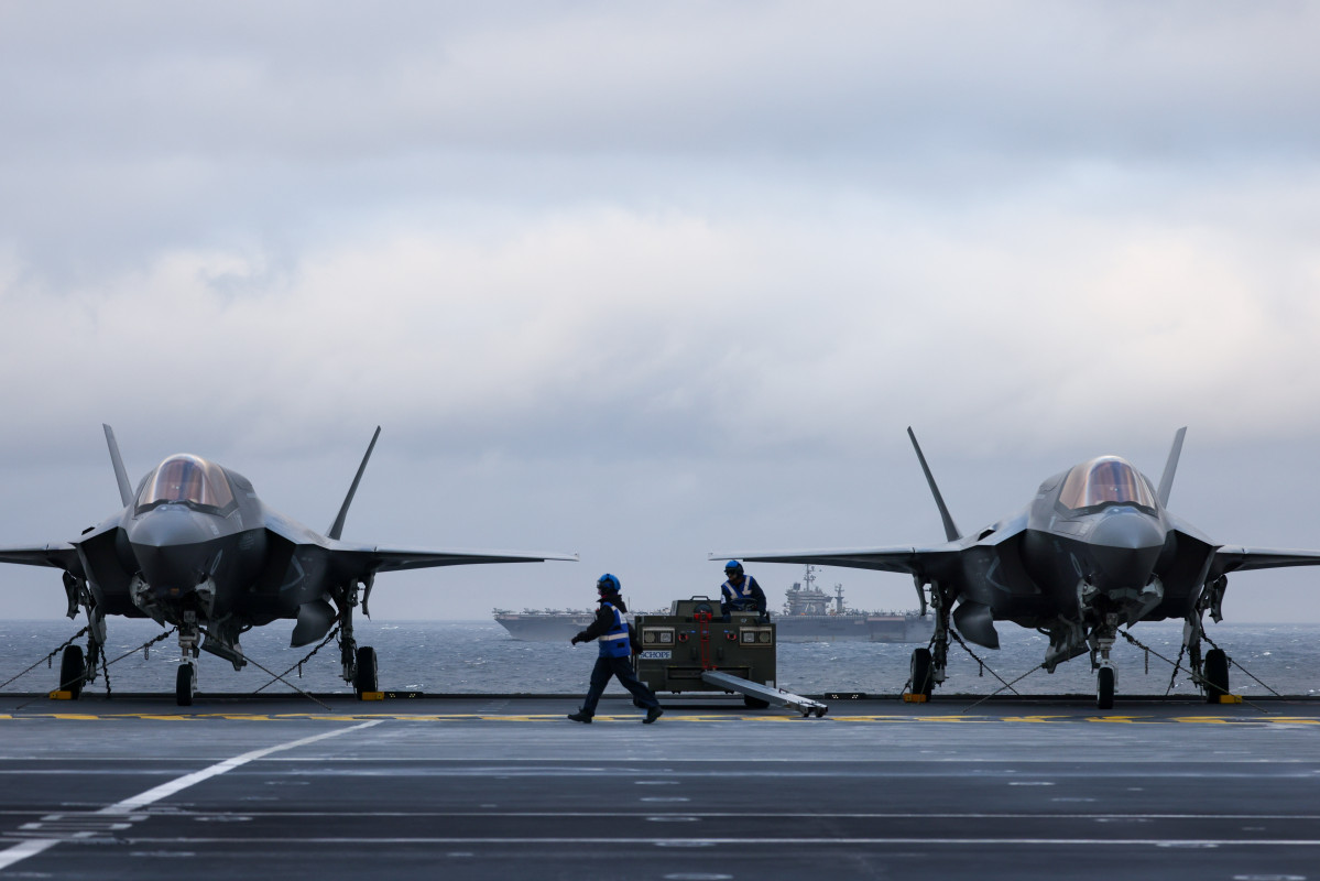 F35 en la cubierta del Prince of Wales