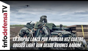 La Bripac lanza por primera vez fuera de España cuatro obuses Light Gun desde aviones A400M