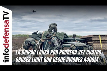 La Bripac lanza por primera vez fuera de España cuatro obuses Light Gun desde aviones A400M