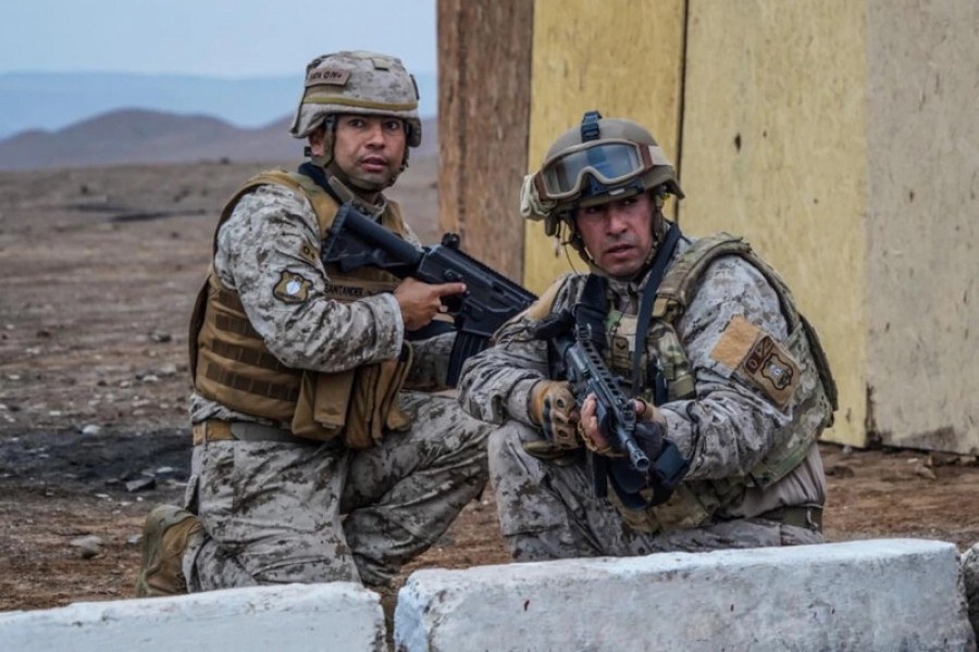 Equipo de una de las divisiones del Comando de Operaciones Terrestres en la Competencia de Patrullas de Infantería 2022 Firma Ejército de Chile