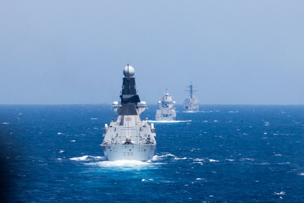 Carrier Strike Group 25 británico del que forma parte la fragata Méndez Núñez