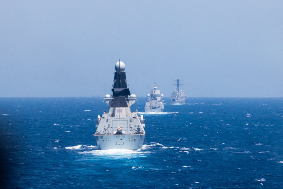 Carrier Strike Group 25 británico del que forma parte la fragata Méndez Núñez