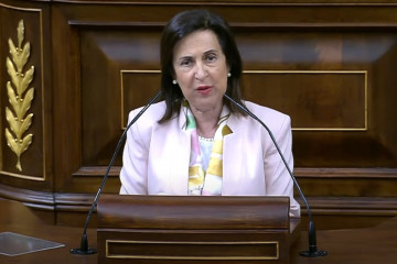 Margarita Robles hoy en la sesión de control al Congreso