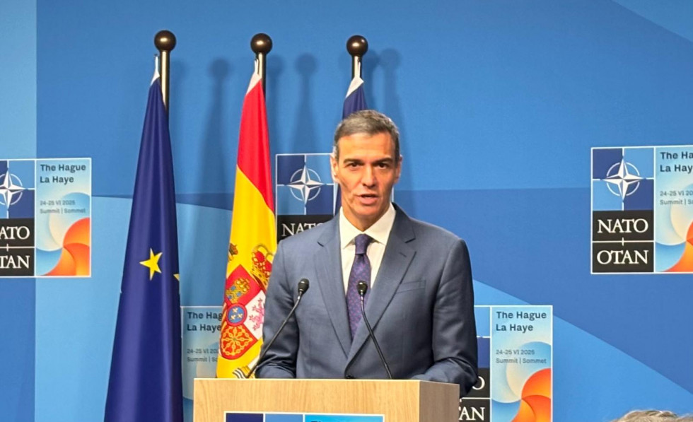 Pedro Sánchez durante su comparecencia