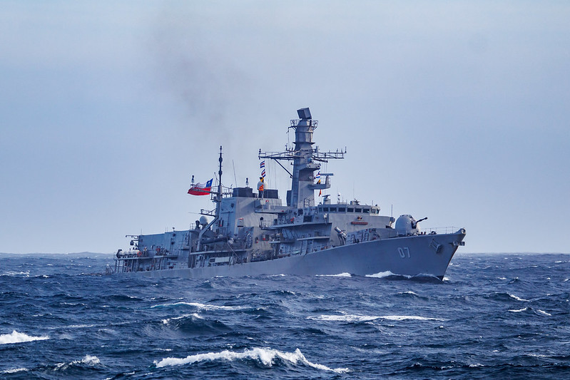 Fragata antisubmarina Type 23 FF 07 Almirante Lynch en la fase de mar del ejercicio Unitas 2024 Firma Armada de Chile