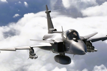 Gripen volando. Roberto Caiffa