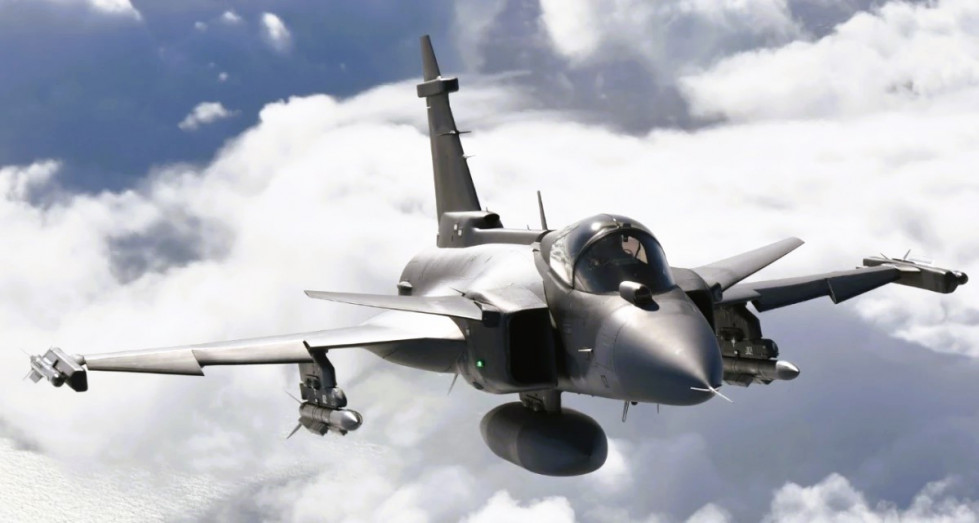 Gripen volando. Roberto Caiffa