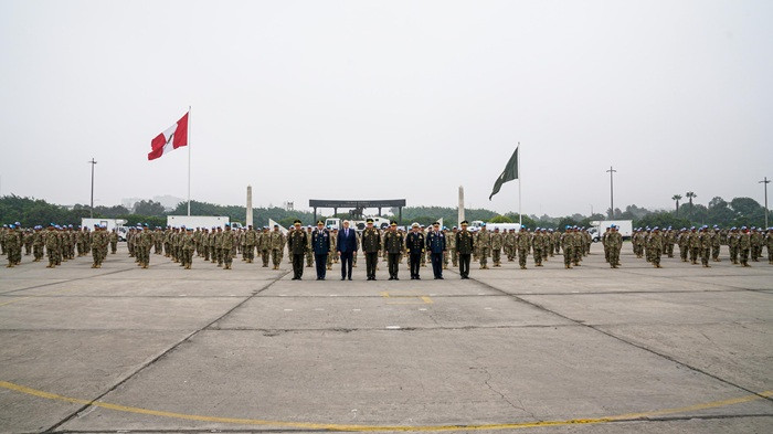 DecimoContingenteCiaIngPeru Minusca ActoDespedida Pentagonito jun2025 MInDefPeru