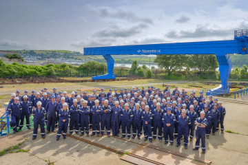 Navantia UK ya luce con su marca en los antiguos astilleros de Harland & Wolff en Belfast
