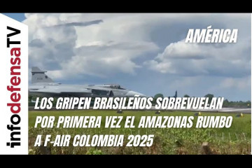 Los Gripen brasileños sobrevuelan por primera vez el Amazonas rumbo a F-AIR Colombia 2025