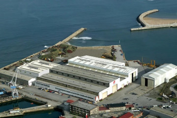 Vista aérea de la planta de El Tallerón en Gijón