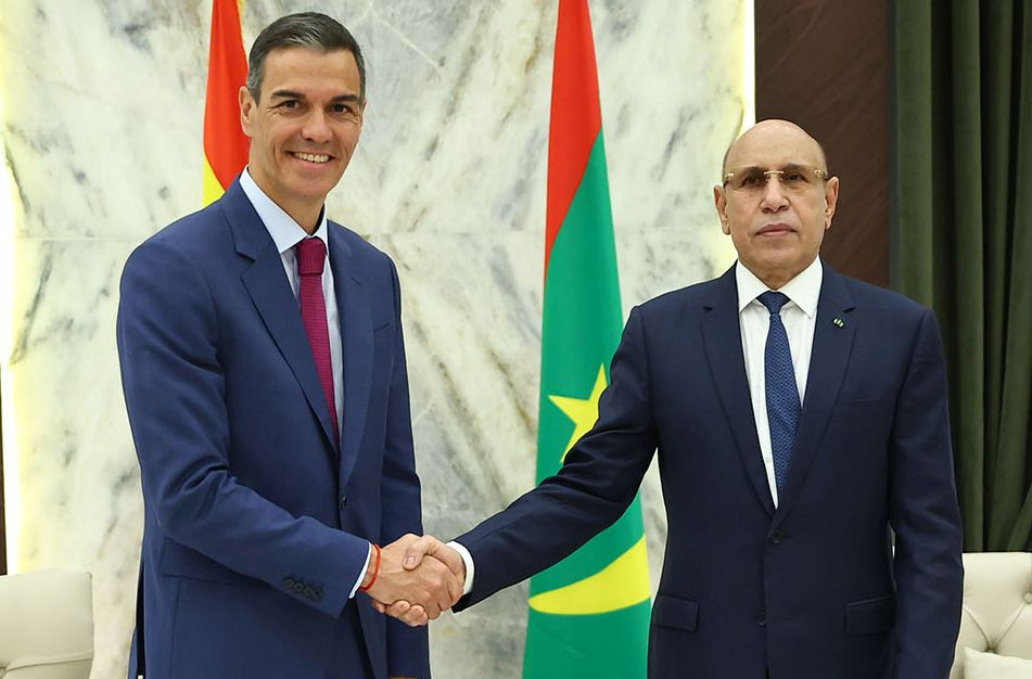 El presidente Pedro Sánchez y el presidente de Mauritania