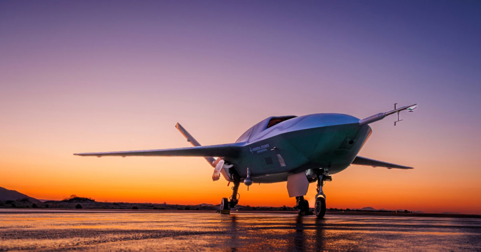 Prototipo del avión de combate colaborativo no tripulado (CCA) YFQ 42A. Foto. GA ASI
