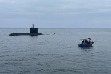 Submarino SS 20 Thomson en operación de vigilancia marítima antidroga Firma Armada de Chile