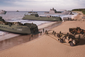 Recreación de las lanchas de desembarco de Austal para la marina australiana