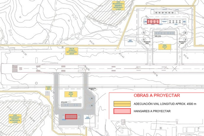 Hangares para los Sirtap en la base au00e9rea de Leu00f3n