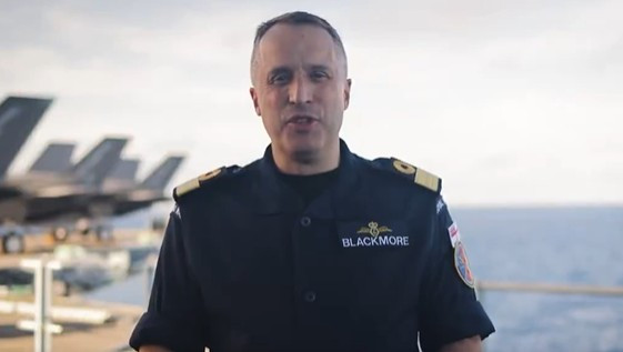 Comodoro James Blackmore, comandante del UK Strike Group 2025