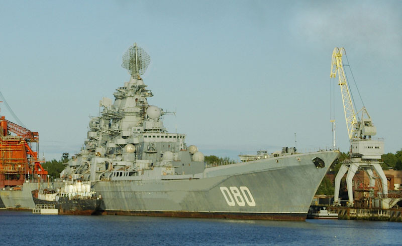 El crucero ruso Almirante Najímov hace unas décadas. Foto. Sevmash