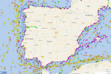 Tráfico de buques según Vessel Finder