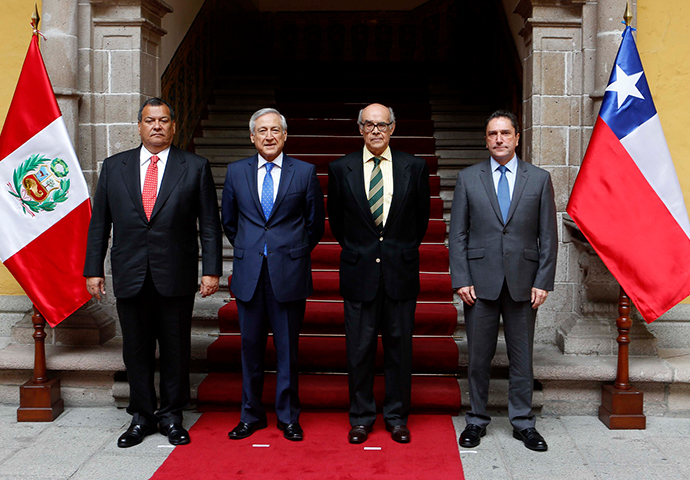 Jorge Nieto, Heraldo Muñoz, Ricardo Luna y José Antonio Gómez. Foto: Ministerio de Defensa